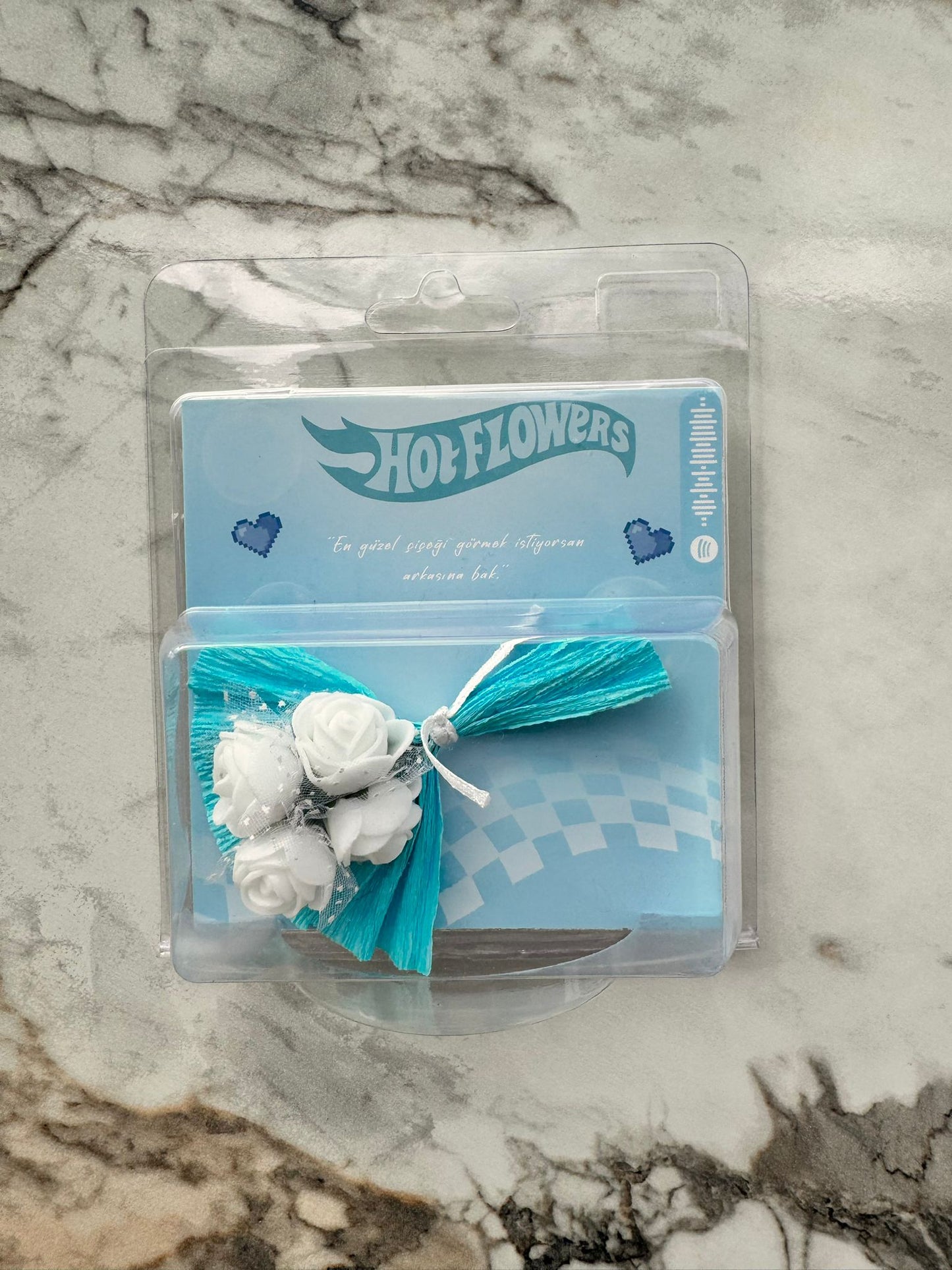 HOT FLOWERS Mavi Çiçek aynalı