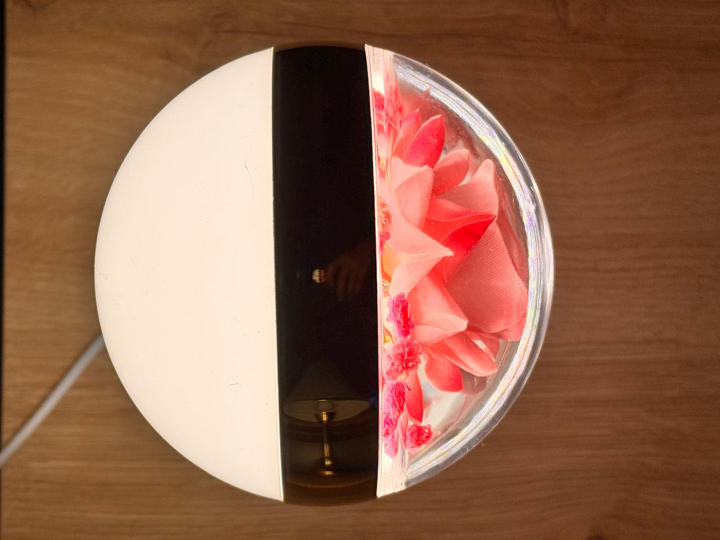 Işıklı Kristal Güllü Küre Lamba